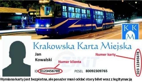 Wymiana karty jest bezpłatna, ale pasażer musi oddać stary bilet wraz z legitymacją