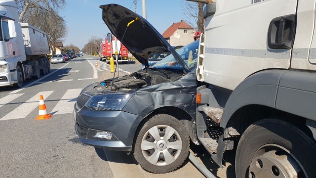 Tak wyglądała fabia po zderzeniu z ciężarówką.