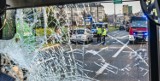 Poważny wypadek trzech aut przy dojeździe do ronda Jagiellonów [zdjęcia, wideo]