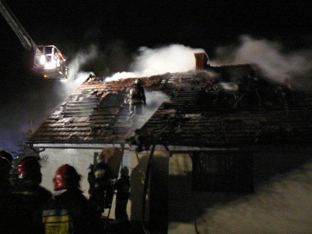 Pożar domu w miejscowości Barce