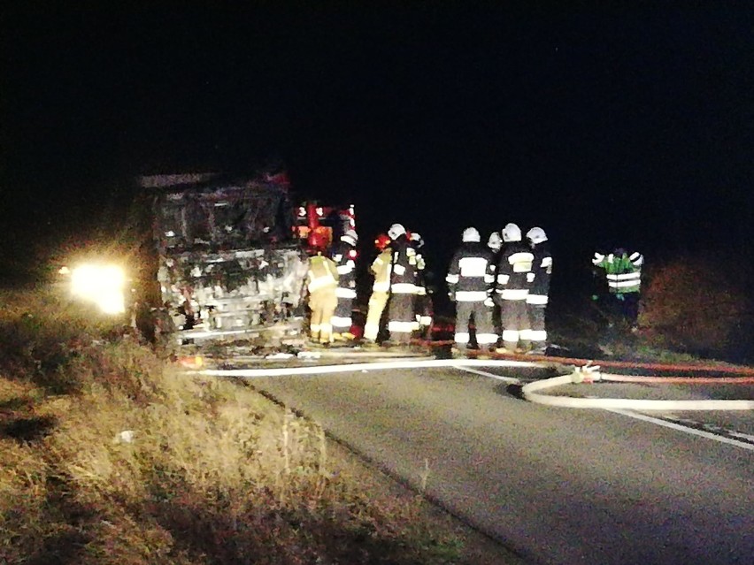 Pożar ciągnika siodłowego w Petrykach