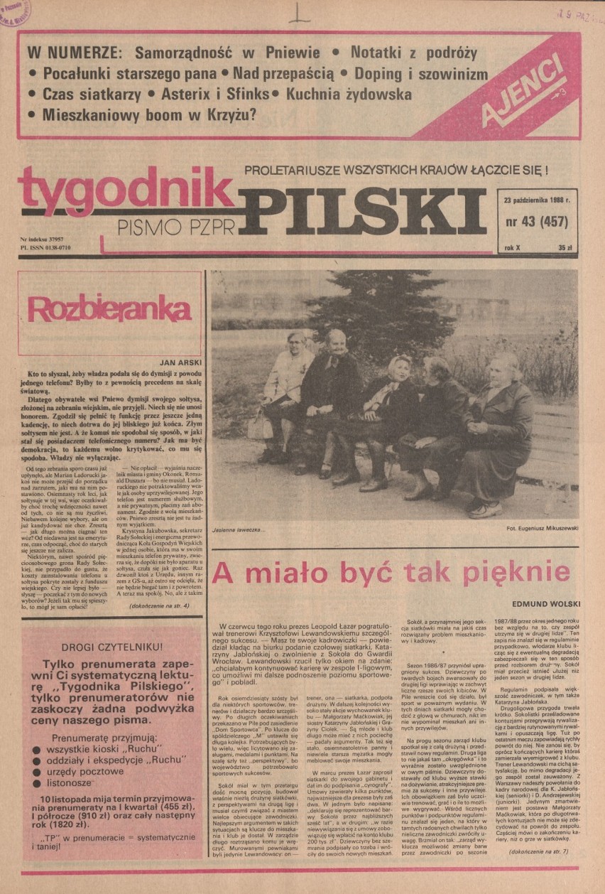 Szpital wreszcie otwarty! Pierwsi pacjenci trafili tam we wrześniu - Tygodnik Pilski, 1988 r.