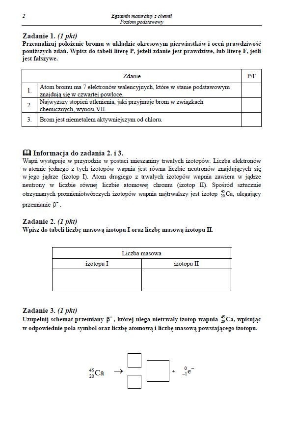 Matura 2013 CHEMIA: ODPOWIEDZI, mamy ARKUSZE [poziom podstawowy]