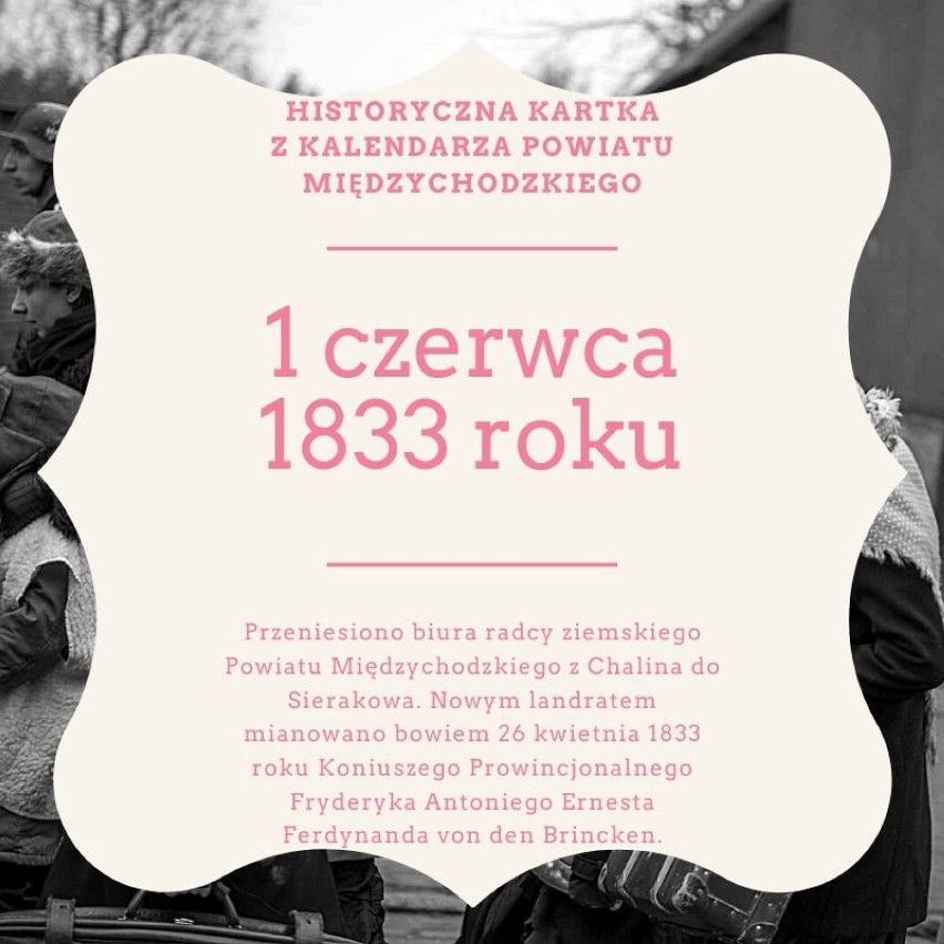 Historyczne kartki z kalendarza powiatu międzychodzkiego na...