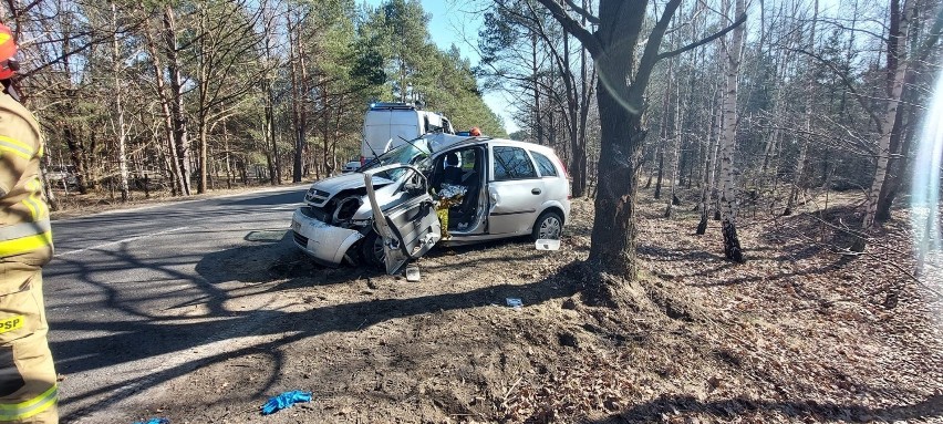 W czwartek (10 marca) samochód osobowy uderzył w drzewo, do...