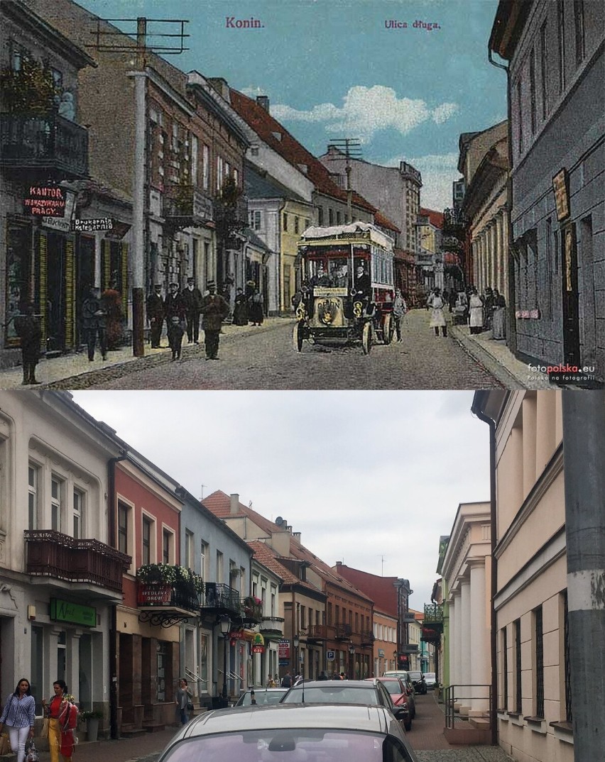 Ulica 3 Maja (ówczesna Długa), rok 1916 i 2019