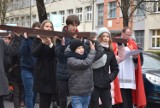 Tłum ludzi na drodze krzyżowej w Głogowie. Wierni przeszli ulicami miasta pod pomnik papieża. Zdjęcia/Film