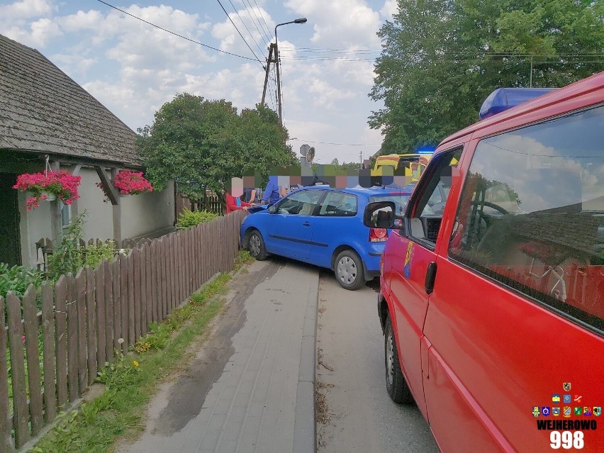 Kolizja na skrzyżowaniu ulic Cystersów i Wejhera w Gniewowie
