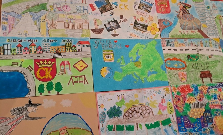 Dzieci przedstawiły swoje wizje Kielc na rysunkach. Ponad 400 prac wpłynęło na konkurs plastyczny. Zobacz zdjęcia 