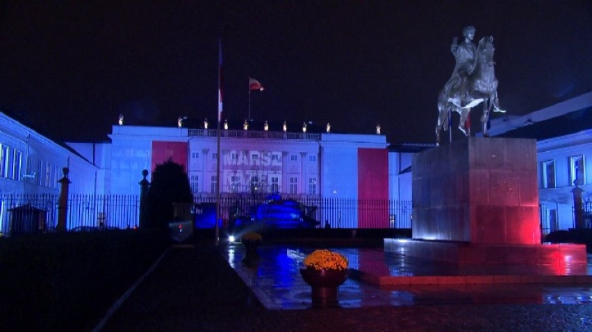 Kancelaria Premiera i Pałac Prezydencki na biało-czerwono -...