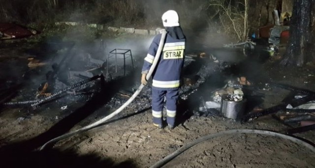 Pożar drewnianego budynku w Przygłowie