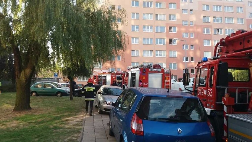 Pożar mieszkania w bloku przy ulicy Górnośląskiej w Kaliszu