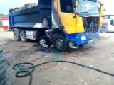 Płonął samochód ciężarowy w gminie Postomino. Zdjęcia
