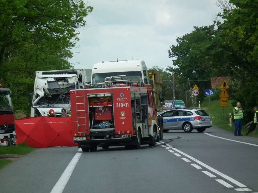 Wypadek pod Tarnowem Podgórnym. Zderzyły się ciężarówki