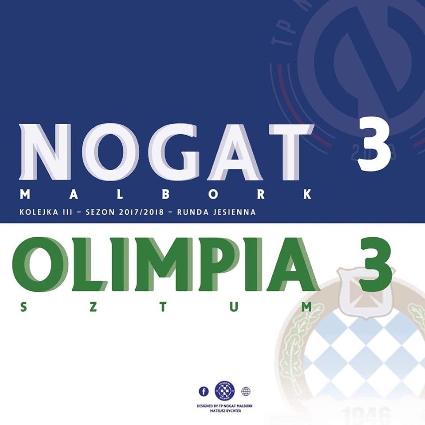 3 kolejka B-klasy. Nogat Malbork - Olimpia Sztum 3:3 (2:1)