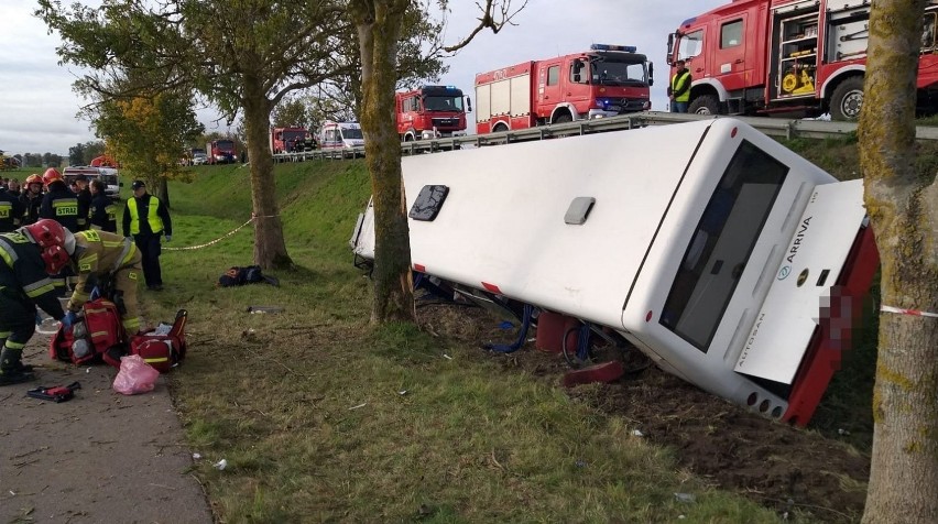 Wypadek autobusu z dziećmi Wopławkach pod Kętrzynem 1.10.2019. 18 osób rannych, w tym dzieci! Są wstępne przyczyny groźnego wypadku