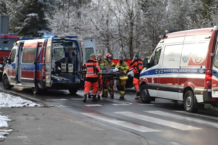 Wypadek pod Nowym Światem koło Leszna