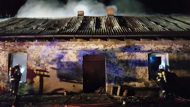Pożar domu w Łaziskach.