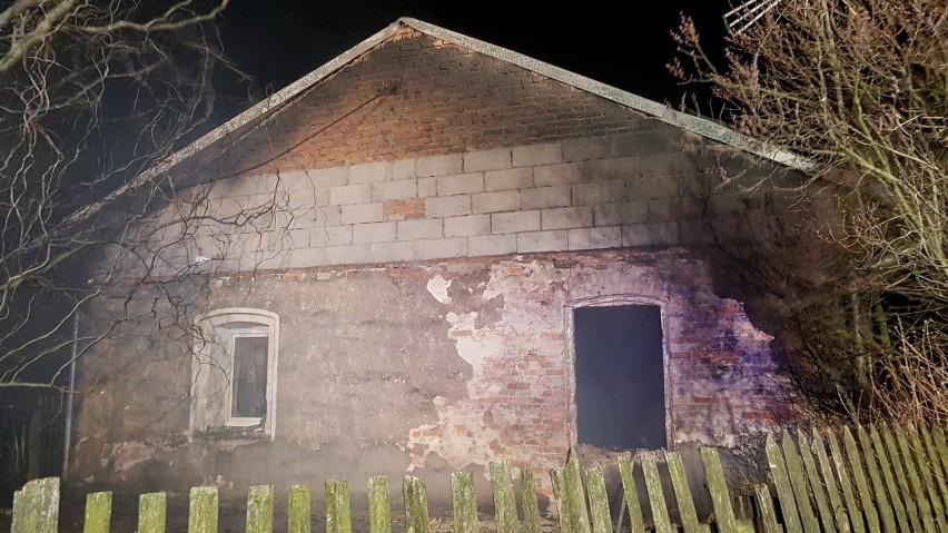Pożar domu w Łaziskach.