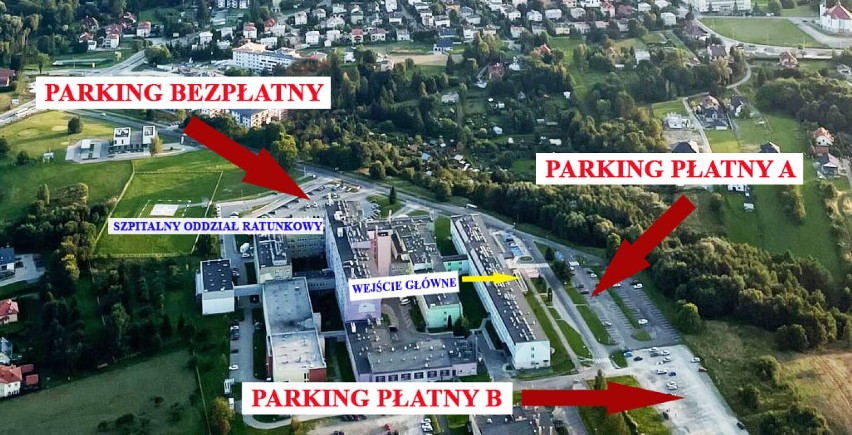 Szpital w Krośnie zmienił zasady parkowania. Największy parking nie jest już darmowy