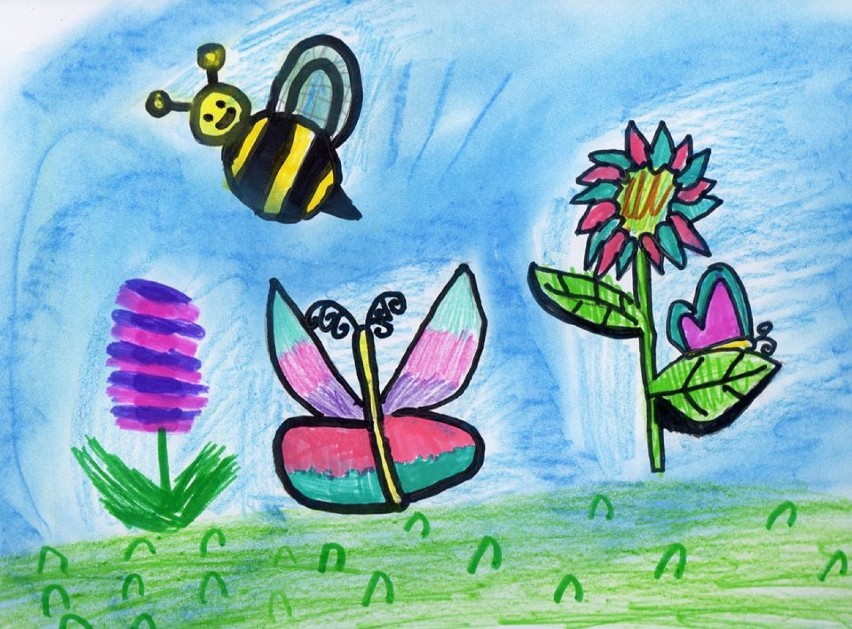 Wiosenne obrazki Zmalovanych. A co Twoje dziecko maluje?