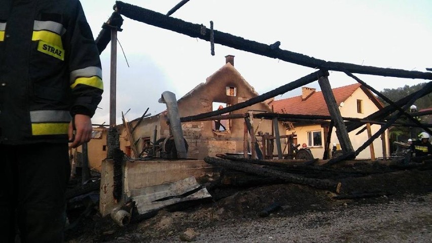 Strażakom udało się uratować dom. Reszta budynków spłonęła