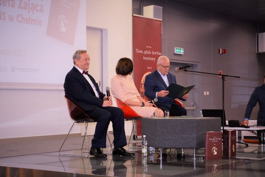 To było udane literackie spotkanie z prof. Józefem Zającem, autorem biograficznej  książki "Tam, gdzie kwitną kasztany". Zobacz zdjęcia