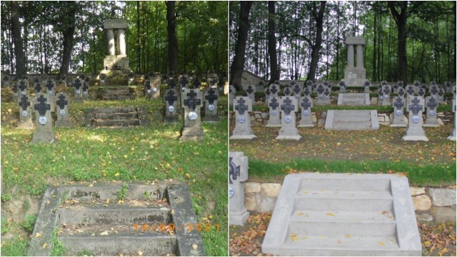 Cmentarz wojenny w Koszycach Małych znajdował się w fatalnym stanie. Po modernizacji, wygląda zupełnie inaczej