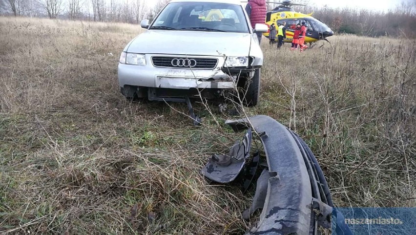 Wypadek w powiecie włocławskim. Śmigłowiec LPR przyleciał do poszkodowanego dziecka [zdjęcia, wideo]