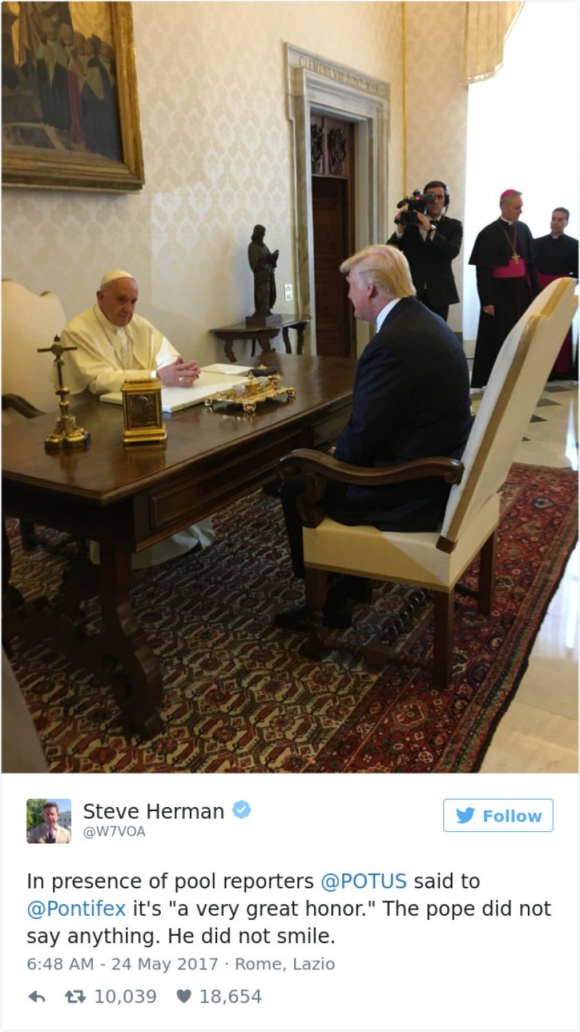 Papież Franciszek spotkał się z Donaldem Trumpem i......