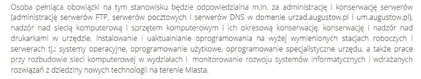  Jest praca w augustowskim Ratuszu. Zobacz, może skorzystasz