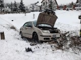 Bardzo pijany kierowca rozbił auto w pow. zawierciańskim. Wypadł z drogi w Żerkowicach. Co dalej się stało?