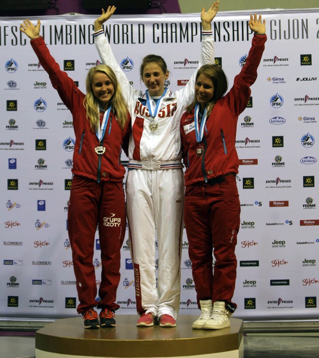 Podium kobiet: Klaudia Buczek, Alina Gajdamakina i Aleksandra Rudzińska