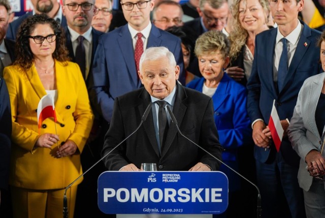 Gdynia. Jarosław Kaczyński o "Zielonej Granicy": "Haniebna próba odwrócenia biegu wypadków"