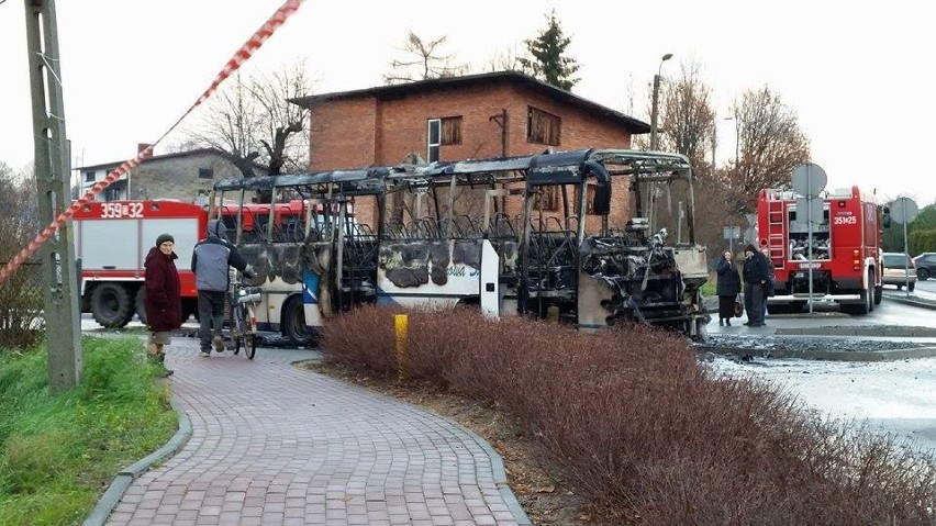Pożar autobusu w Romanowie: pasażerów ewakuowano