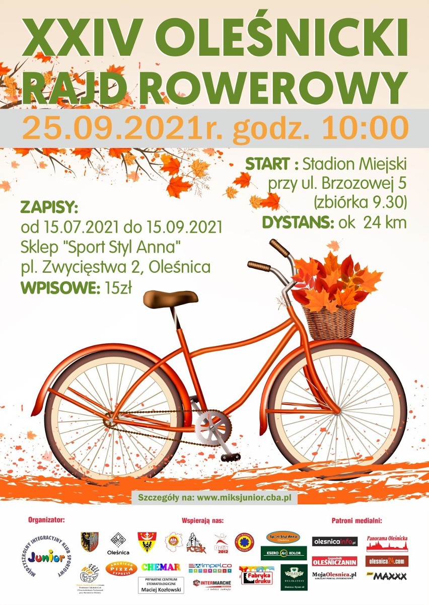 Zapisz się na kolejną edycję jesiennego rajdu rowerowego w Oleśnicy