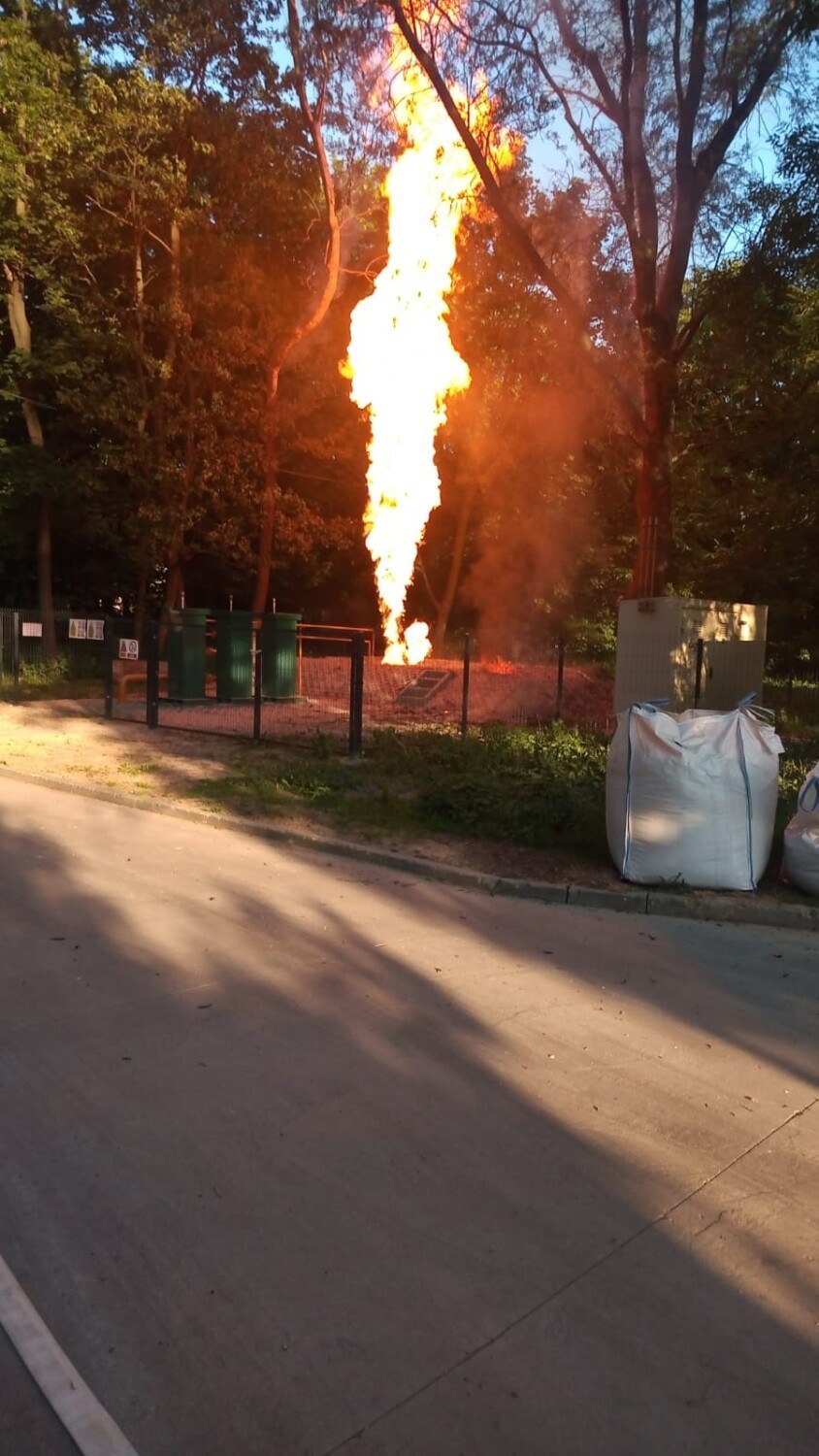 Pożar gazu w Strzegomiu - w akcji uczestniczy 19 zastępów...