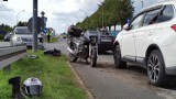 Wypadek na Sikorskiego w Piotrkowie. Motocyklista trafił do szpitala, były utrudnienia w ruchu ZDJĘCIA