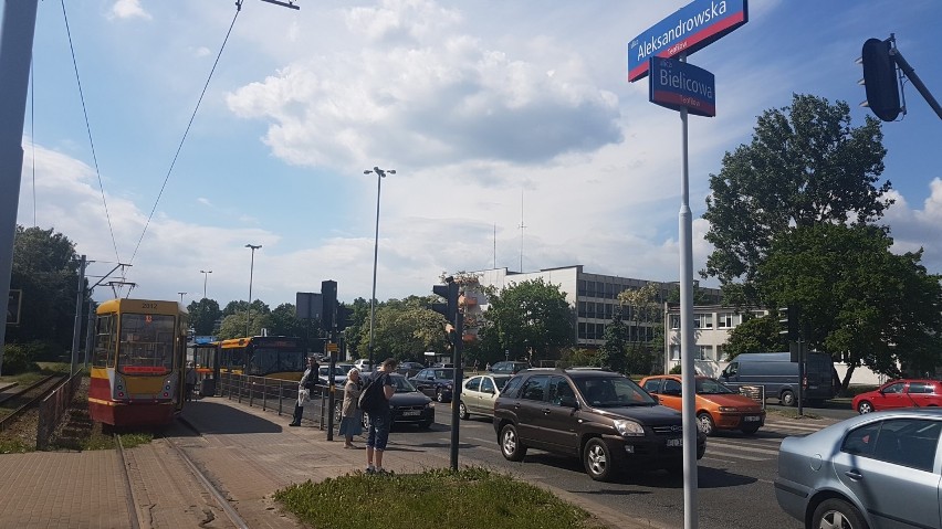 Wypadek tramwaju na Aleksandrowskiej w Łodzi