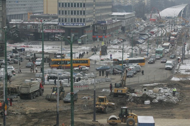 Przebudowa rynku w Katowicach prowadzona w ramach przebudowy centrum Katowic