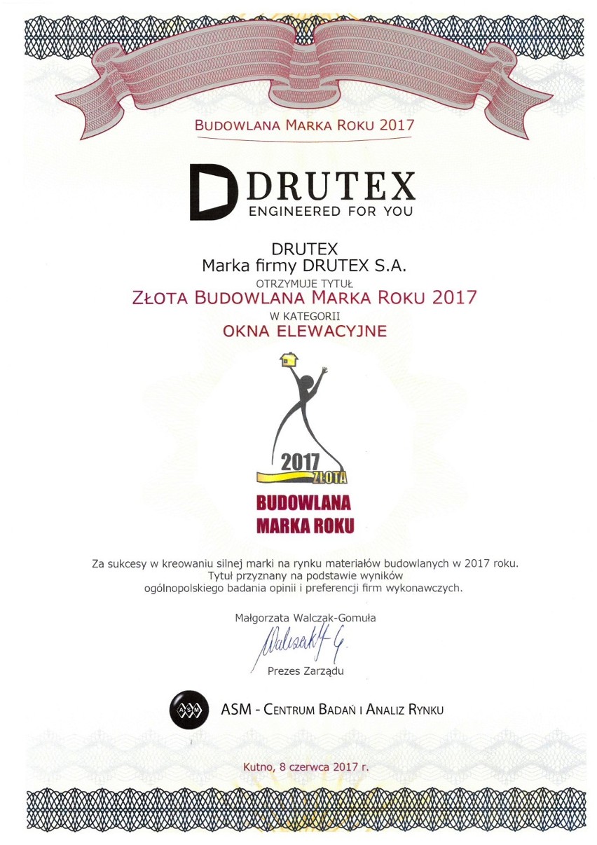 Firma Drutex z Bytowa wśród najlepszych budowlanych firm w Polsce