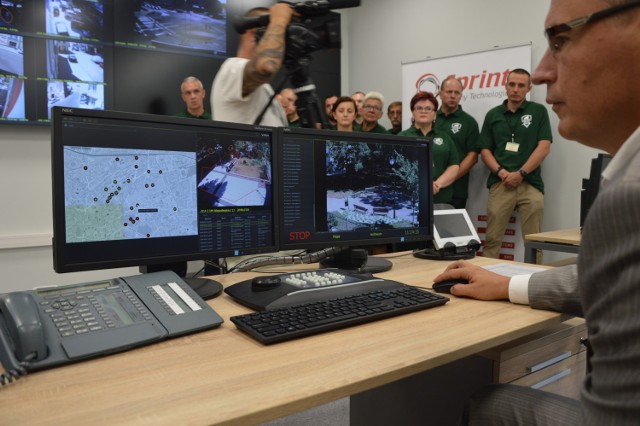 Zielona Góra, 8 sierpnia 2018 rok. Otwarcie centrum monitoringu w mieście.