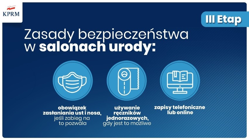 Wśród zaleceń dla salonów urody znalazły są m.in.:
-...