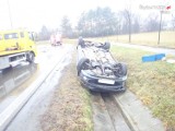 Gliwice. Samochód dachował na Tarnogórskiej. Kierowca był pijany.
