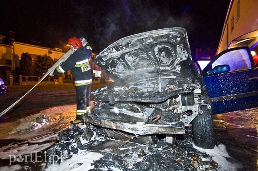 Pożar samochodu w Elblągu