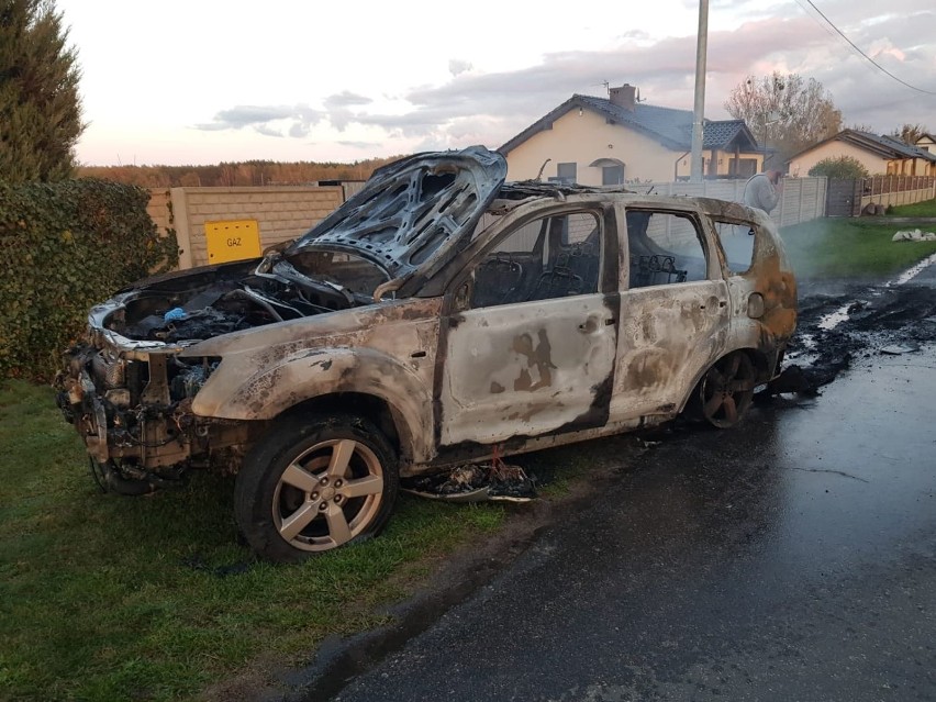 Pożar samochodu w Czekanowie