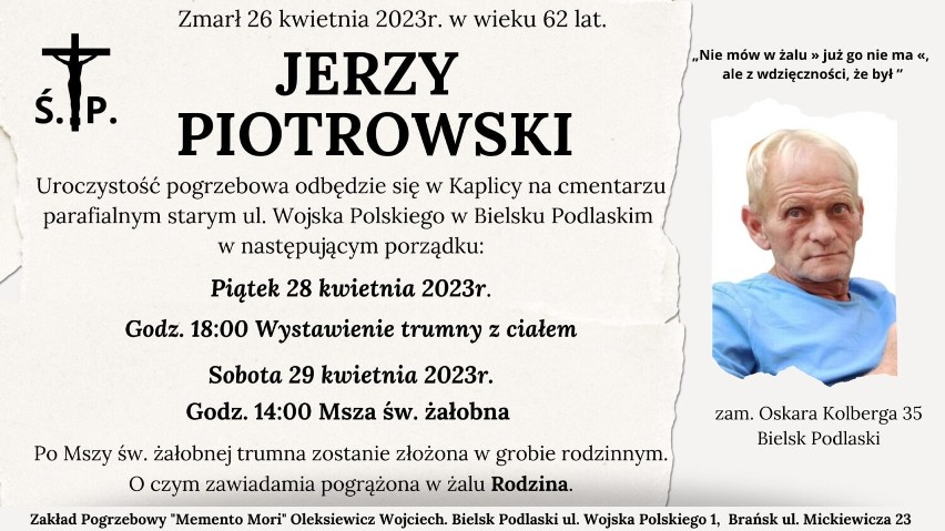 Zmarł Jerzy Piotrowski były piłkarz Tura Bielsk Podlaski. Popularny zawodnik miał 62 lata