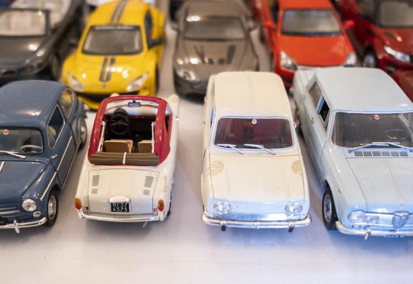 Miniaturowe modeliki współczesnych i przedwojennych aut. W Warszawie odbyła się giełda modeli samochodowych. Tak było na miejscu
