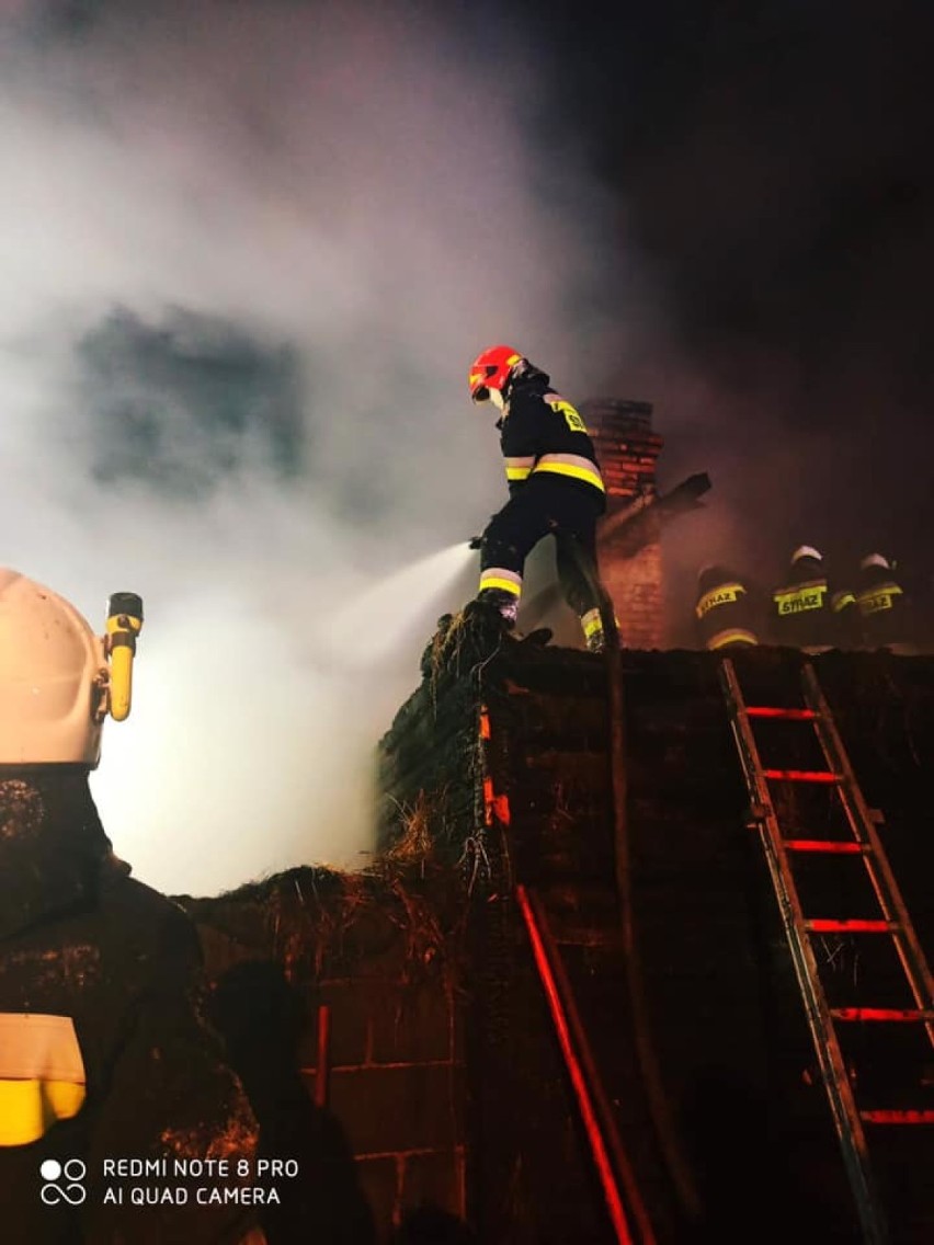 Powiat tarnowski. Pożar strawił drewniany dom w Żurowej. Strażacy całą noc walczyli z ogniem [ZDJĘCIA]