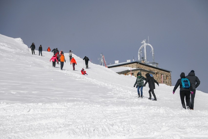 Turyści na Kasprowym Wierchu w Tatrach